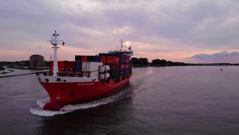 Forward-And-Bulbous-Bow-Of-A2B-Leader-Cargo-Ship-Moving-Along-Oude-Maas