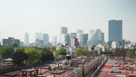 Vista-Panorámica-De-La-Ciudad-De-México-Desde-La-Colonia-Juárez-Hasta-Los-Modernos-Rascacielos-Del-Paseo-De-La-Reforma