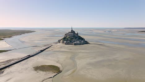The-iconic-Mont-Saint-Michel-in-France.-Seen-from-above