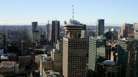 Rascacielos-Del-Centro-Del-Puerto-En-El-Cbd-Del-Centro-De-Vancouver-En-Columbia-Británica,-Canadá
