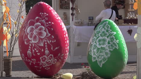 Two-oversized-decorative-Easter-Eggs