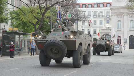 Armored-personnel-Carriers-driving-through-the-center-of-Lisbon-on-Freedom-Day-during-the-pandemic