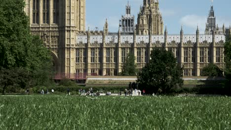 People-In-Background-At-Victoria-Tower-Gardens-In-Westminster-in-London-On-Sunny-Day