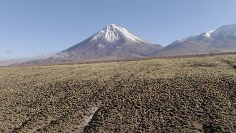 Arbustos-Del-Desierto-Bajo-Prosperan-En-Antena-Baja-Hacia-El-Volcán-Licancabur