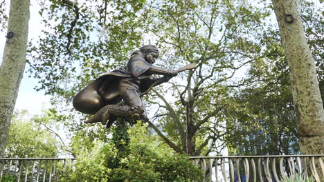 A-Harry-Potter-flying-broomstick-statue-is-on-public-display-at-Leicester-Square-entertainment-district-in-London
