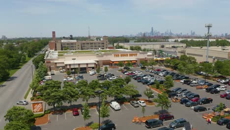 Fixed-Aerial-Shot-of-Home-Depot-on-Busy-Summer-Weekend