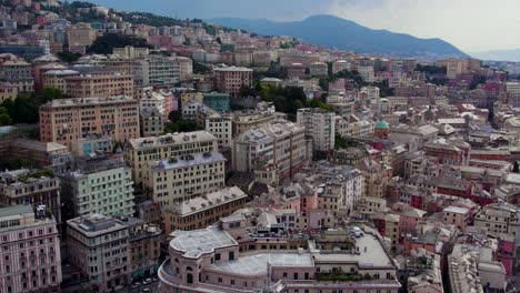 Establishing-Aerial-Panoramic-of-the-Beautiful-Italy-City-of-Genoa