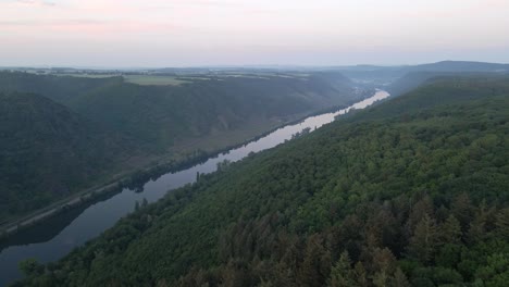 aerial-view-over-the-river-moselle-and-the-green-hills-near-the-city-of-Klotten-in-Germany