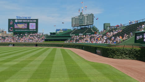 Fixed-View-of-Historic-Wrigley-Field-Ivy-Outfield-and-Manual-Scoreboard
