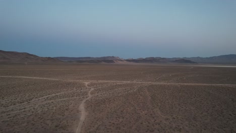 Desert-Dusk,-Aerial-shot-of-desert-off-of-Las-Vegas-Nevada