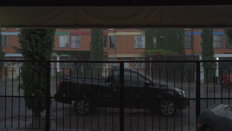 Pickup-truck-getting-wet-in-heavy-rain