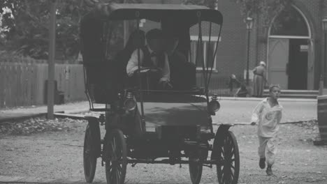 Antique-Model-A-Ford-drives-through-the-streets-of-Ohio-Village