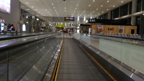 Inside-the-Malaga-airport,-which-is-almost-empty-due-to-the-travel-restrictions-during-the-COVID-19-pandemic