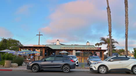 Cars-Parked-Outside-Coronado-Brewing-Company-In-Imperial-Beach