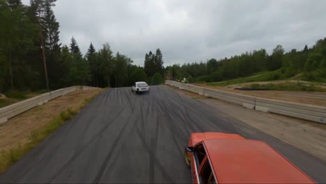 Two-cars-drifting-in-Sweden