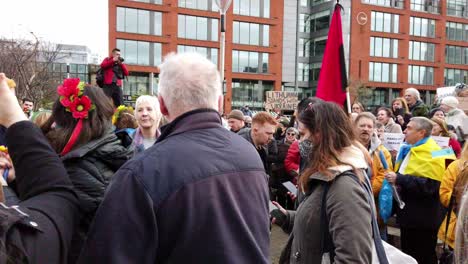 Group-of-people-at-Ukrainian-anti-war-protest-rally-on-Manchester-city-street