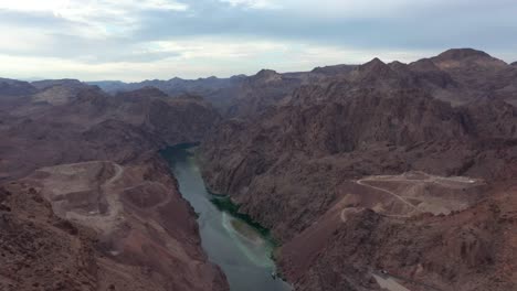 Aerial-view-of-the-Colorado-river-just-past-the-Hoover-Dam