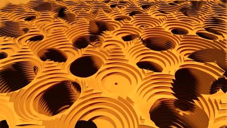 3D-Loopable-Abstract-Animation-with-an-Orange-Cheese-Hole-Pattern