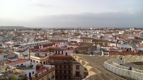 Beautiful-view-over-Seville-from-Metropol-Parasol-attraction