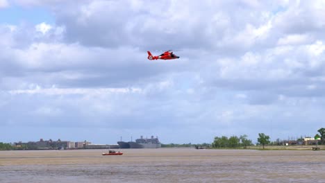 United-States-Coast-Guard-Performing-Maneuvers-Mississippi-River-New-Orleans
