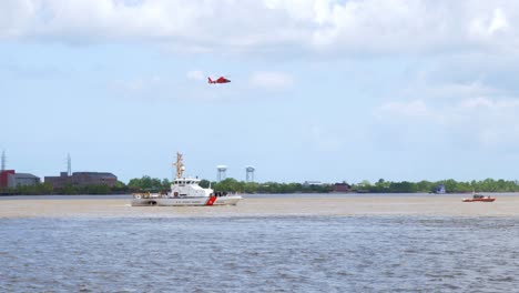United-States-Coast-Guard-Performing-Maneuvers-Mississippi-River-New-Orleans