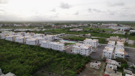 Aerial-View-Over-Brand-New-Apartments-Called-Residential-Selene-V-And-Condominios-Mar-de-Plata-In-Punta-Cana