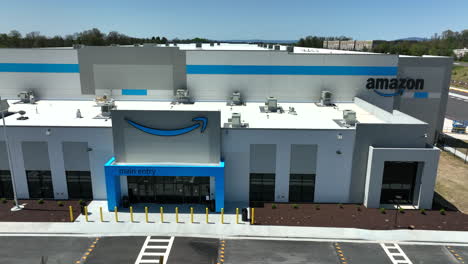 Main-entrance-exterior-front-view-of-Amazon-warehouse-distribution-center