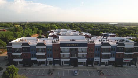 Aerial-footage-of-the-Montana-at-Bowery-Park-apartments-located-at-120-Main-St-Ste-128,-Highland-Village,-TX-75077