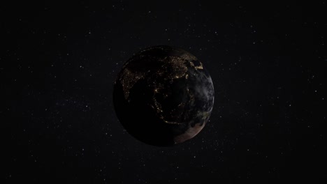 Planet-Erde,-Rotierend,-Schwebend-Durch-Den-Weltraum,-Milchstraße,-Wissenschaftsgalaxie