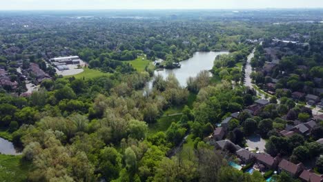 Aerial-view-of-green-space-surrounding-a-Markham-neighborhood