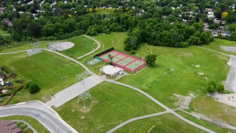 Drone-flying-over-soccer-fields-and-tennis-courts-in-Nepean