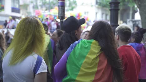 Slow-motion-footage-of-the-visitors-of-the-Pride-Parade-in-Buenos-Aires-at-Plaza-de-Mayo