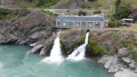 Represa-Hidroeléctrica-Roaring-Meg-En-El-Centro-De-Otago,-Nueva-Zelanda