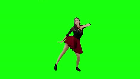 Bailarina-Profesional-Feliz-Bailando-Frente-A-Una-Pantalla-Verde