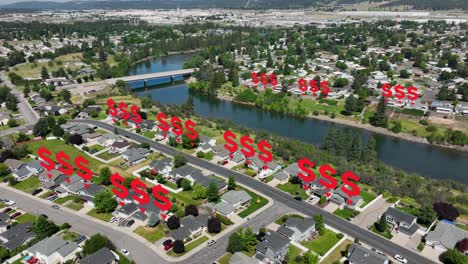 Aerial-view-over-a-neighborhood-after-a-real-estate-market-crash