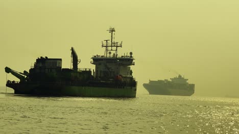A-shot-of-boats-going-for-fishing-in-the-Arabian-sea-by-the-coast-of-Mumbai