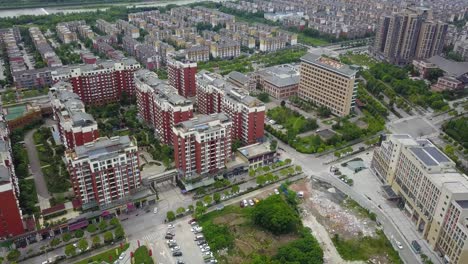 Luftaufnahme-Heruntergekommener-Gebäude-Im-Kreis-Lidung,-Provinz-Sichuan,-China,-Nach-Dem-Erdbeben