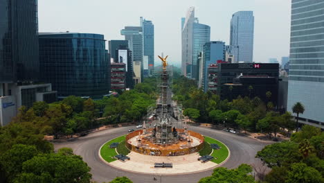 Mexiko-Stadt,---25.-Juni-2022:-Luftaufnahme-Des-Angel-Of-Independence-Monument-Auf-Der-Reform-Avenue