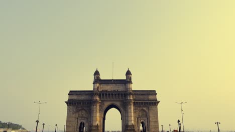A-static-shot-of-the-iconic-monument-stating-by-the-sea-in-Mumbai