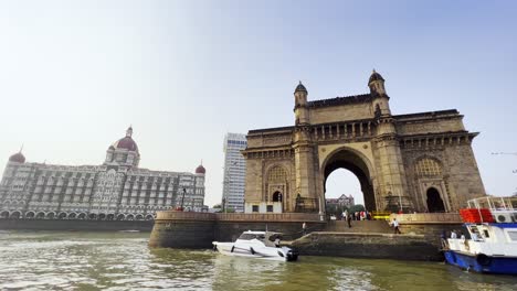 A-gimble-shot-of-the-gate-way-of-India-and-the-Taj-Mahal-hotel-Mumbai