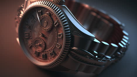Stylish-Stainless-Steel-Watch,-Modern-and-Vintage-Luxury-Accessory-Style-and-Design,-Macro-Close-Up-Studio-Shot