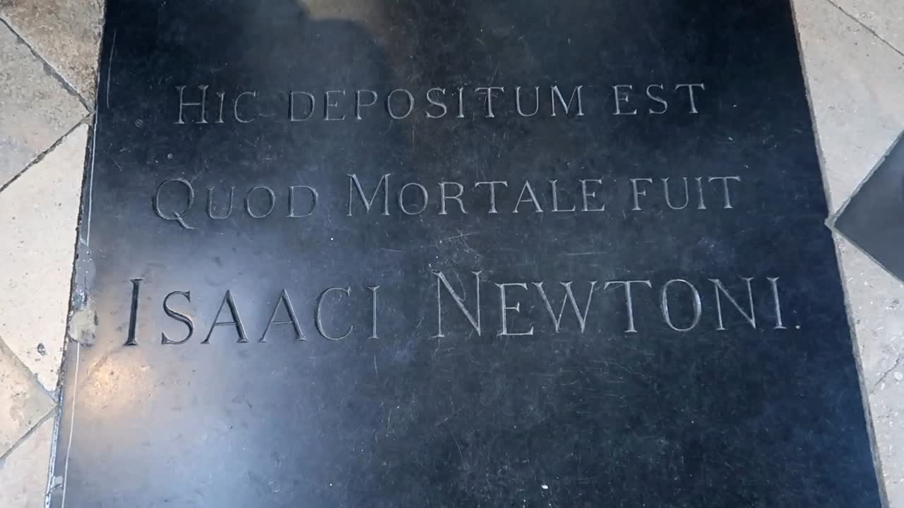 Premium Stock Video Isaac Newton Grave Located Inside Of Westminster Abbey 0654