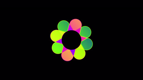 Colorful-psychedelic-twirling-flower-for-circular-shaped-logo-animations