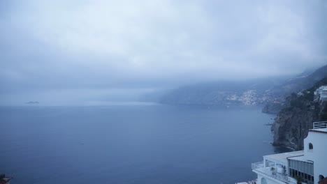 Praiano,-Italy-Cloudy-Morning-Sunrise-Timelapse
