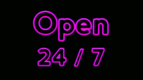 Animation-purple-neon-light-text-OPEN-on-black-background-for-shop,retail,-resort,bar-display-promotion-business-concept