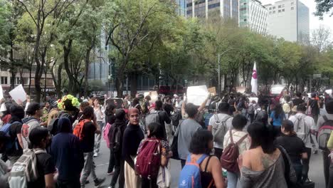Aufnahme-Eines-Sozialen-Protests-In-Mexiko-Stadt-An-Der-Hauptstraße