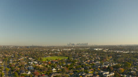 Smooth-establishing-view-of-Melbourne-as-seen-from-the-northern-suburbs-during-late-afternoon