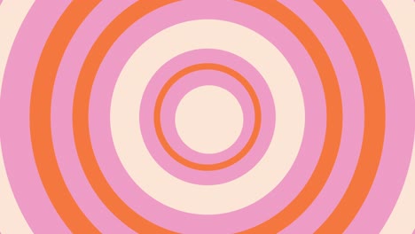 Abstrakter-Animierter-Hintergrund-Mit-Rosa-Und-Orangefarbenen-Pulsierenden-Konzentrischen-Kreisen-Und-Zitterndem-Zentrum