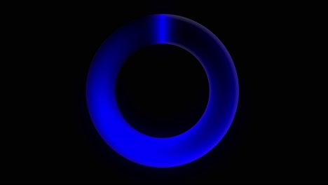 Seamless-loop-rotating-blue-colored-ring-on-black-background