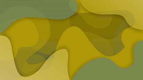Abstrakter-Animierter-Hintergrund-Aus-Grünen-Und-Gelben-Geleeformen,-Die-Sich-Bewegen